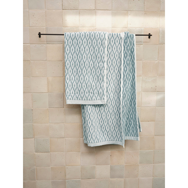 Stinson Organic Towel, Bath Towel, Alpine White/Pacific Blue