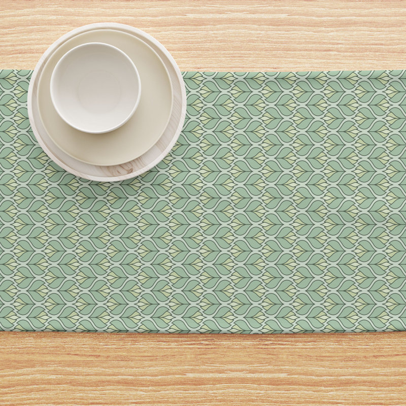 Table Runner, 100% Cotton, Floral 120, 90" x 16"