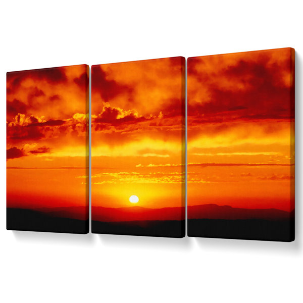 Ebern Designs The Morning Sun At Daybreak - 3 Piece Wrapped Canvas Art ...