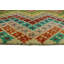 Tapis vert / rouge / jaune en laine noué à la main de conception unique 4 pi 9 po x 6 pi 5 po Janaan