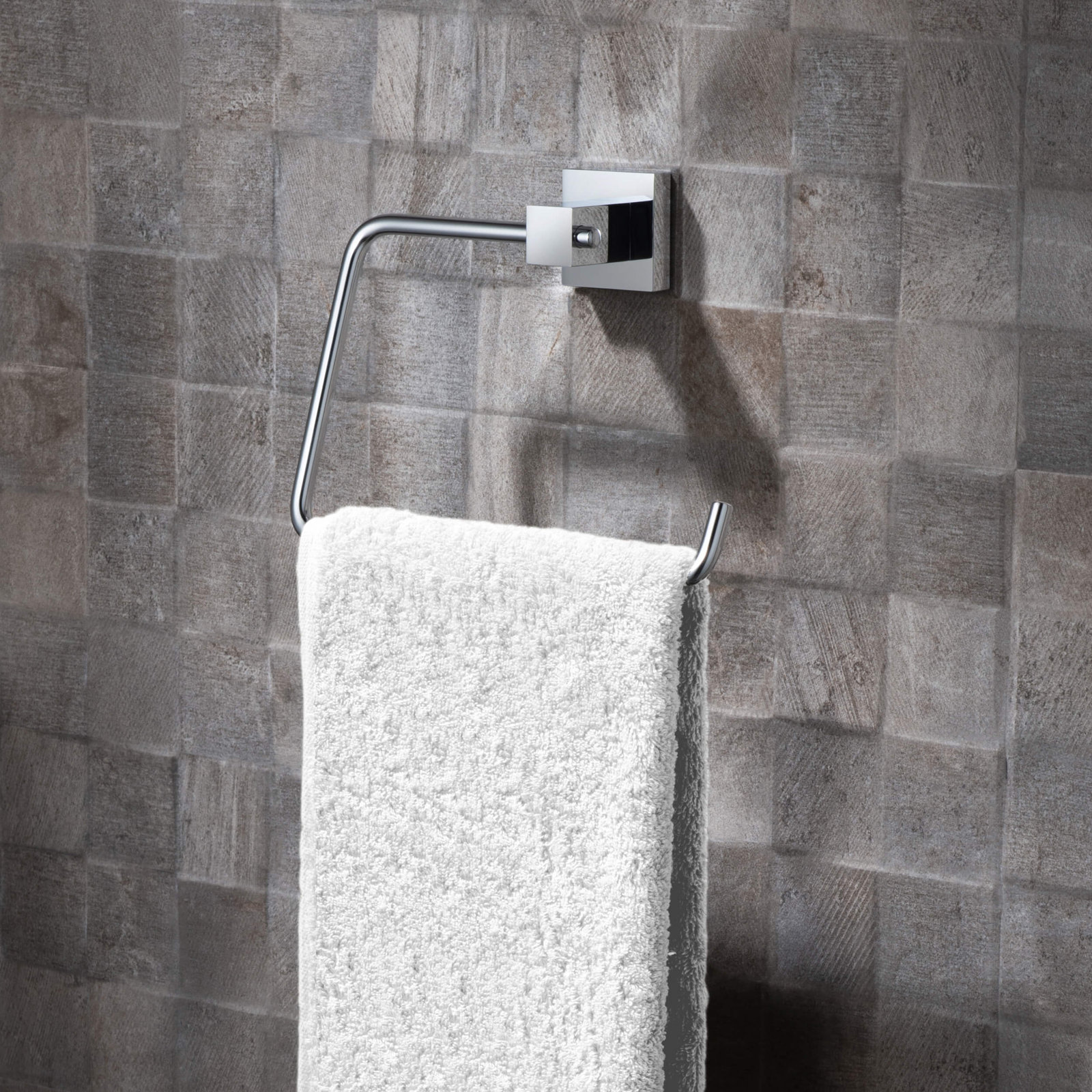Cube 4-Piece Bathroom Hardware Set, Chrome