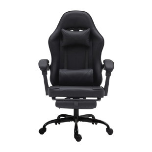 Radelldar Adjustable Reclining Ergonomic Faux Leather Swiveling PC & Racing Game Chair with Footrest