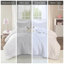 Édredon 4 pièces blanc avec imprimé métallique, envers en microfibre, rembourrage, cœur lavable à la machine-126015649-126015650