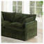 Ensemble de canapé modulaire en chenille vert 2 pièces, causeuse 2 places et canapé-1329966067