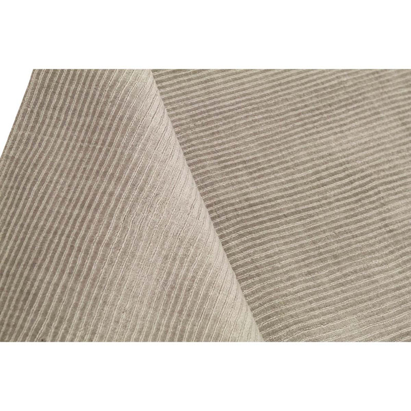 Tapis gris / beige en soie noué à la main de conception unique 8 pi x 9 pi 11 po