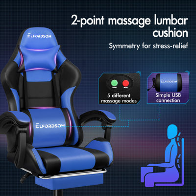 Brayden Studio Nylon Gaming Chair with Headrest
