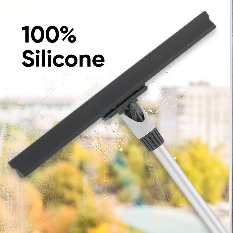 Raclette de plancher Superio pour béton, carrelage, stratifié, garage, plancher de salle de bain - Poignée longue télescopique de 34 à 60 po