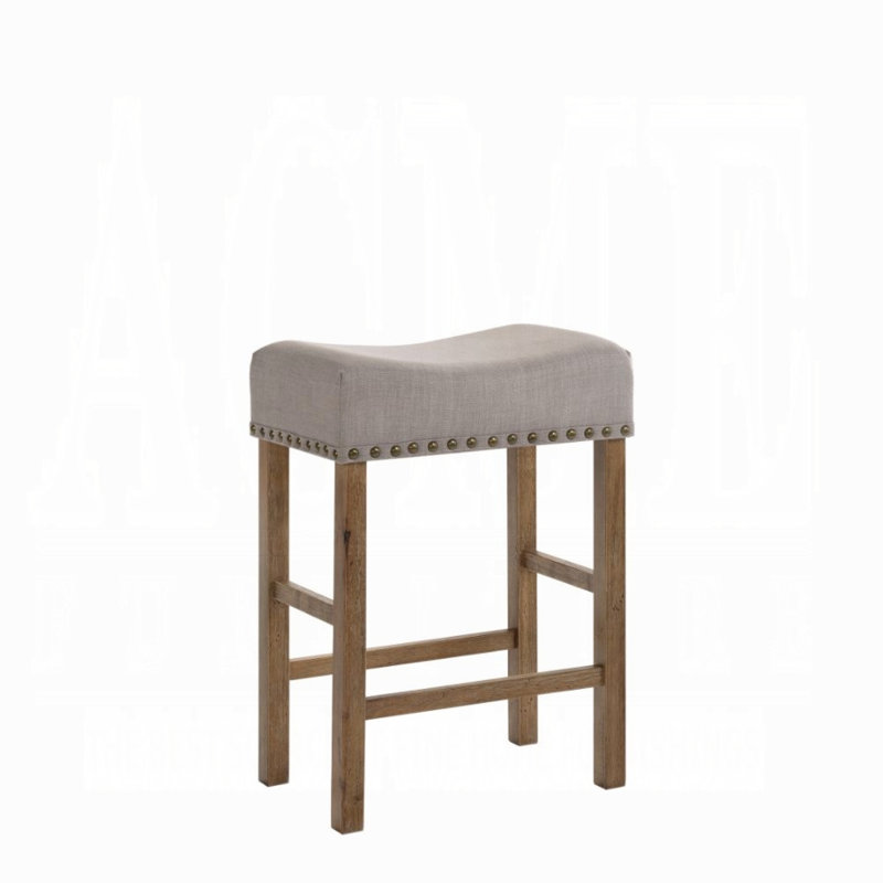 Tabouret de comptoir rembourré 26 po Aadhith, Chêne patiné