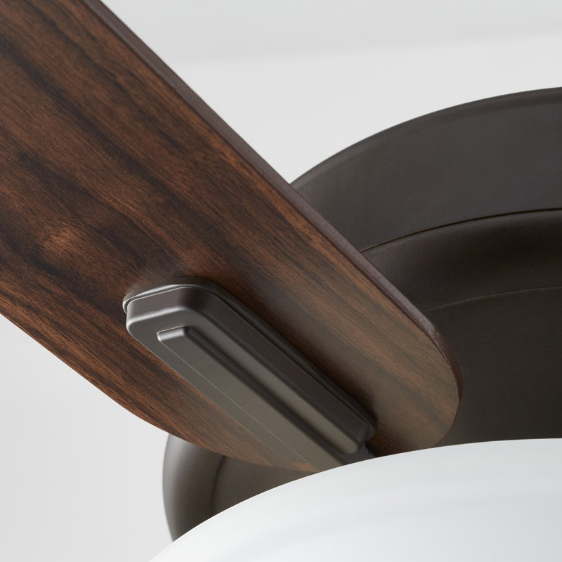 Byrnes Ceiling Fan with LED Lights, Oiled Bronze with Weathered Oak Blades