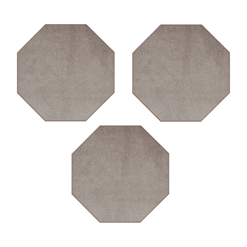 Ensemble de tapis intérieur / extérieur en polyester touffeté à la machine Croftshire, Octogone 3 pi x 3 pi