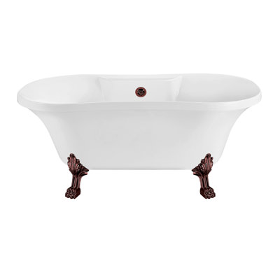 60" Streamline Clawfoot Soaking Acrylic Bathtub