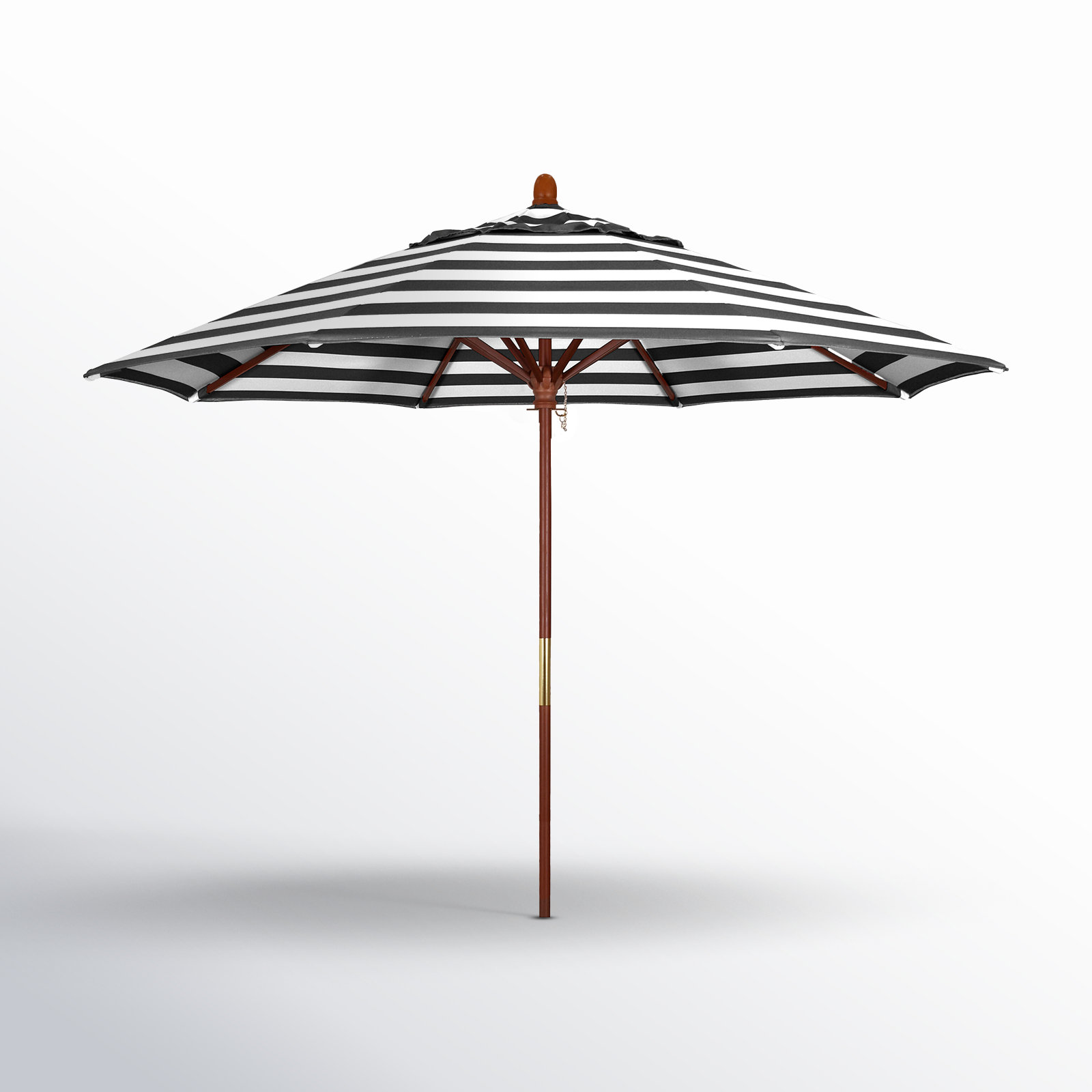 Manford 108'' Sunbrella® Outdoor Umbrella, Cabana Classic Black Stripe Sunbrella®