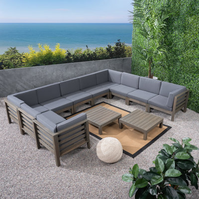 Ajanai Acacia 8 - Person Modular Patio Conversation Set with Cushions