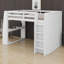 Lit mezzanine multifonctionnel, bureau d'écriture intégré, lumières DEL, tablettes de rangement, garde-robe à double porte-132916936