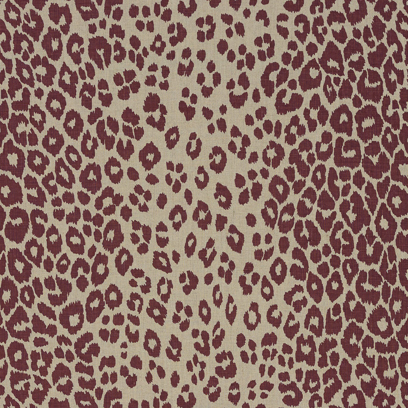 Tissu léopard emblématique, Raisin / naturel