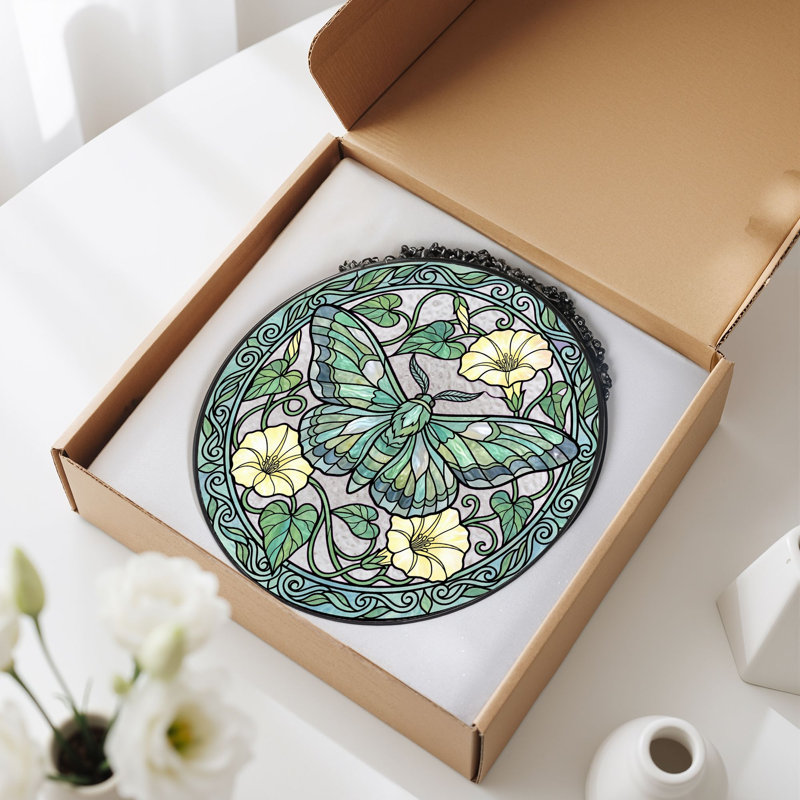 Panneau de vitrail en verre coloré, 7,8 heures, H 7,8 po