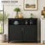 Buffet moderne noir, buffet à 2 portes avec tablettes réglables, armoire de rangement pour la cuisine et le salon