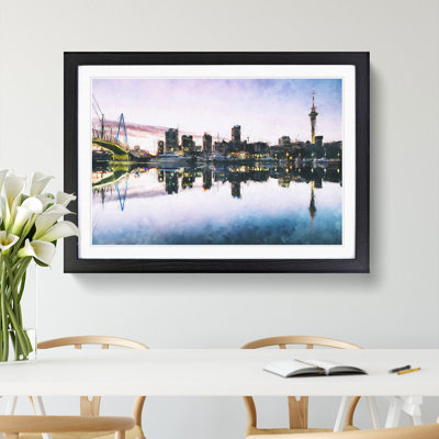 Auckland Skyline In New Zealand - Single Picture Frame Painting on MDF
