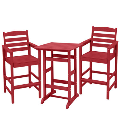  Ensemble de bar d'extérieur 3 pièces, ensemble de chaise de bar et de table Adirondack surdimensionné