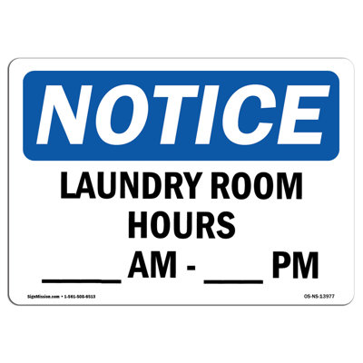 «Laundry Room Hours Am - Pm»