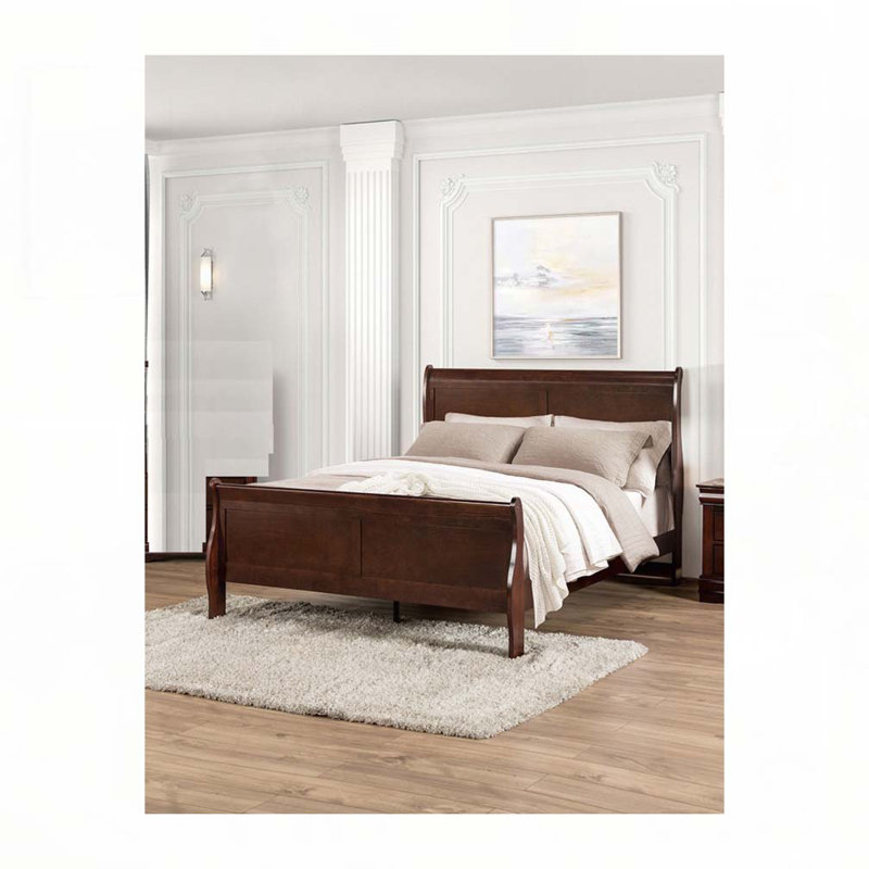 Lit-bateau en bois, Cerisier, Grand lit