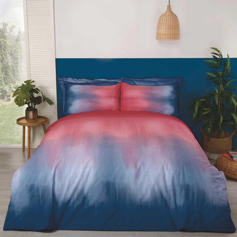 Norlina Ombre Duvet Cover Set with Pillowcases, Single - 1 Standard Pillowcase, Red