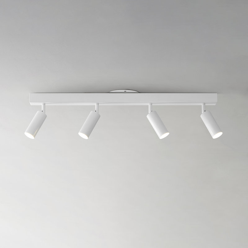 Bianca  4-Light Matte White Dimmable LED Integrated Track Lighting with Pivoting Track Heads