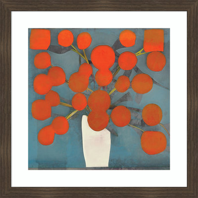 Abstract Orange Flowers Print by Elena Ray