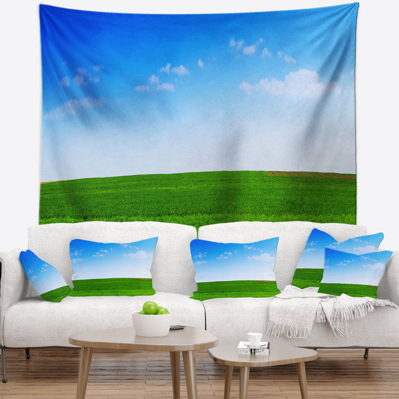 Tapisserie panorama vert de jardin, H 32 po x l 39 po