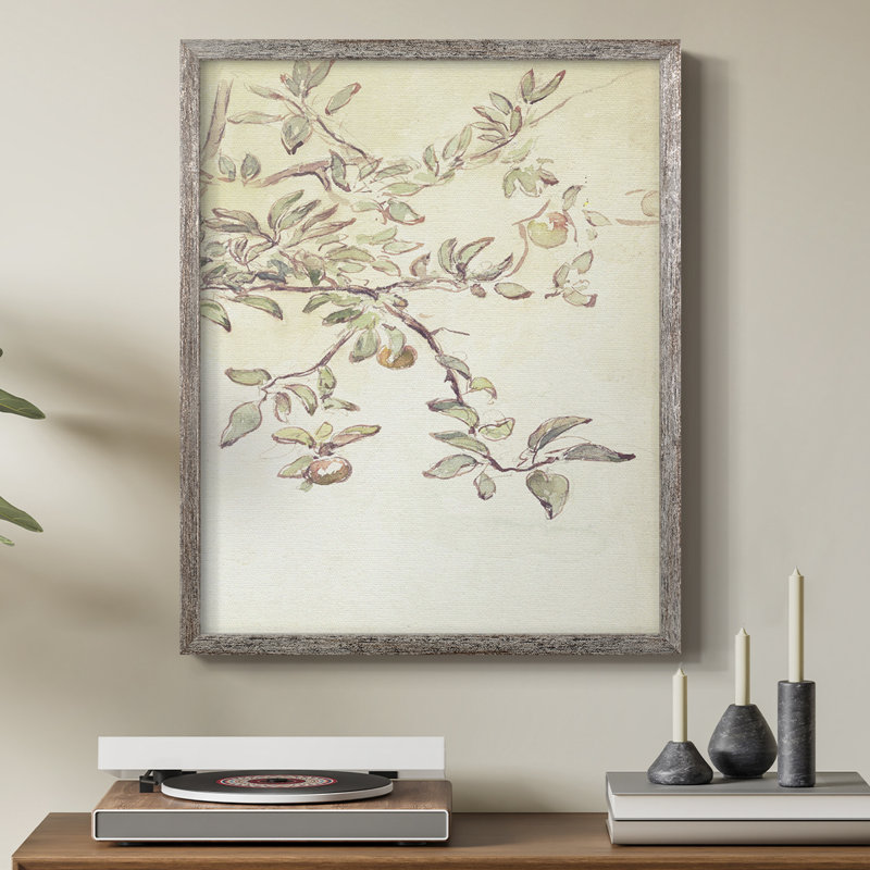 Impression florale vintage encadrée CLX - bois massif, H 21 po x l 17 po