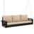 69" PE Wicker 3-Person Porch Swing With Chains-442995179-442995177