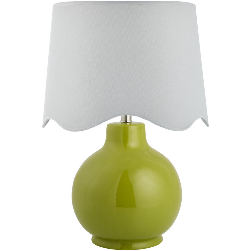 Lampe de table Maura, Vert, Blanc, H 22 po x l 15 po x P 15 po
