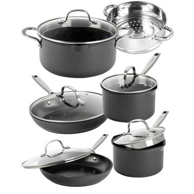11 - Piece Non-Stick Stainless Steel Cookware Set  Cookware set stainless  steel, Cookware set, Stainless steel cookware