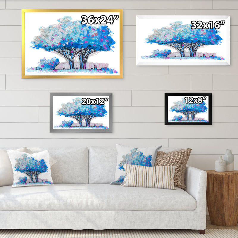 «Abstract Of Blue Trees», reproduction sur toile flottante, Cadre noir, H 8 po x l 12 po x P 1 po