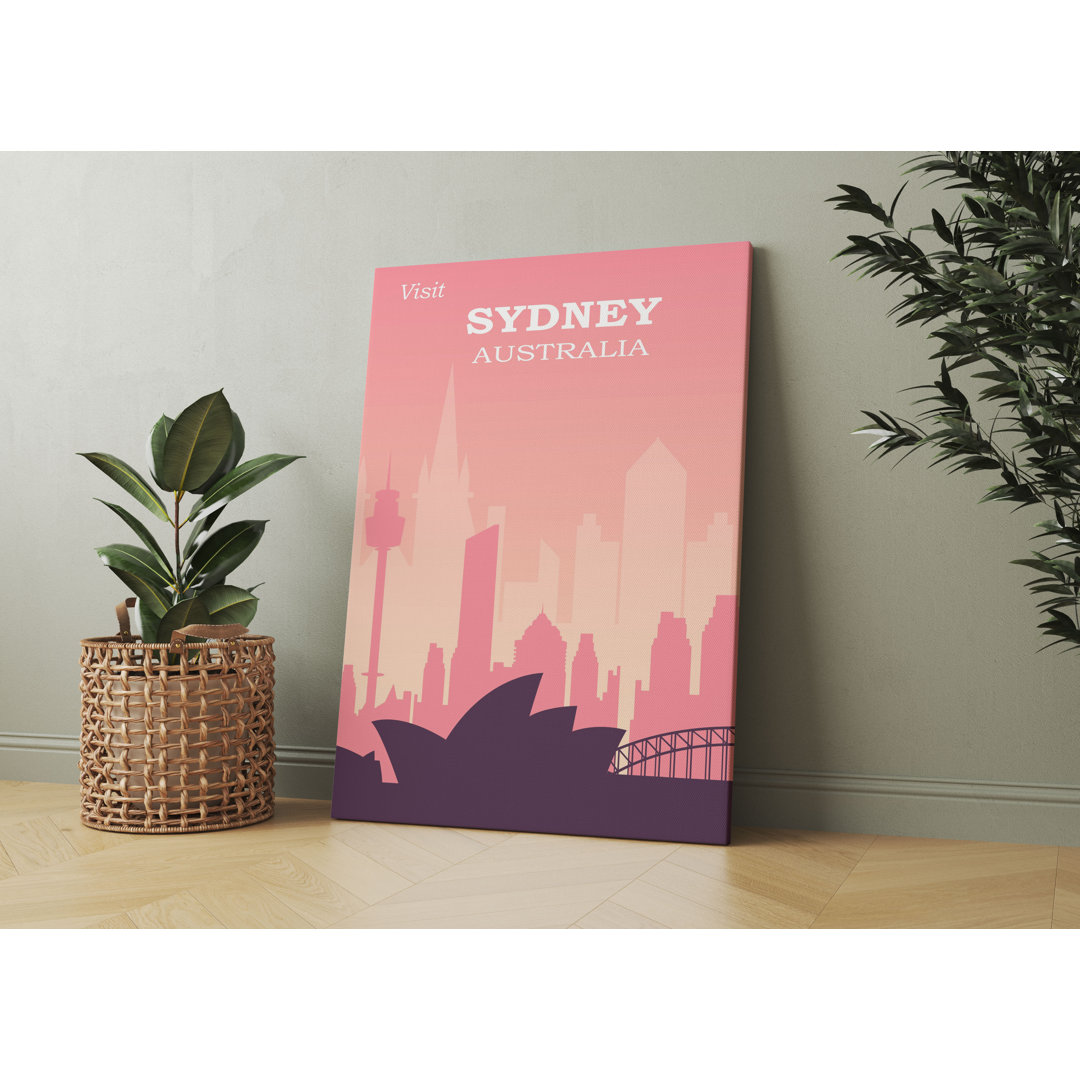 Vintage Poster  - Sydney Skyline II Als Leinwandbild Art_0778