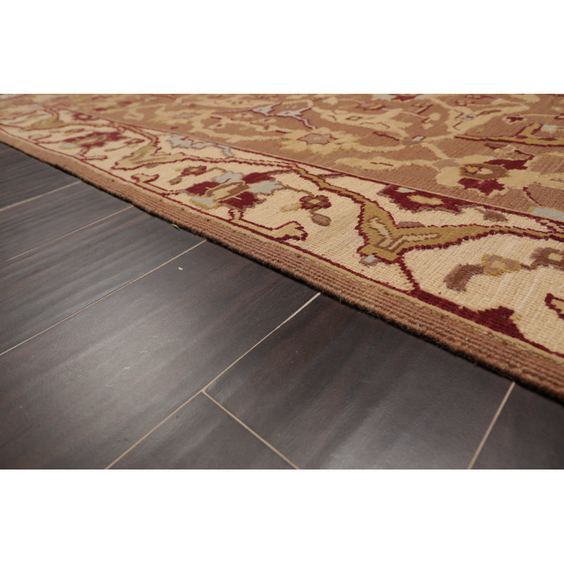 Tapis unique en laine noué à la main brun de 3 pi 1 po x 5 pi 1 po Annot