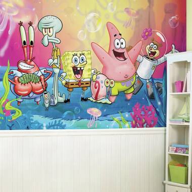 Spongebob SquarePants XL Chair Rail Prepasted Mural