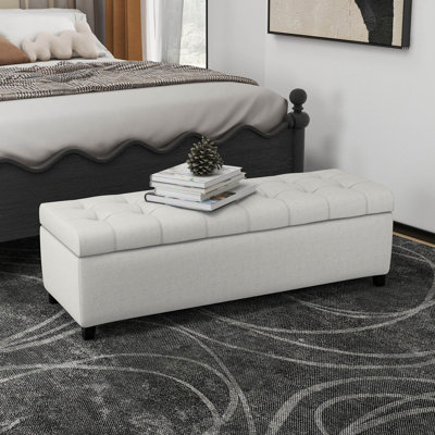 Idalynn 50" Wide Tufted Rectangle Storage Ottoman by Lark Manor