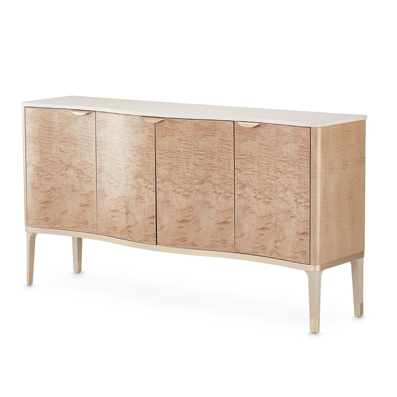 Malibu Crest 74.5'' W Sideboard, White/Blush