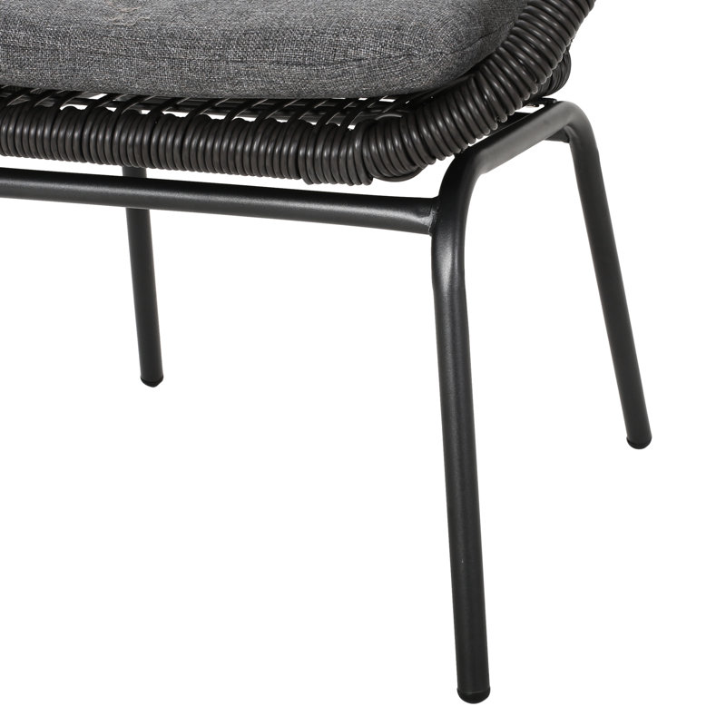 Chaise grise élégante avec structure en fer et coussin d'assise