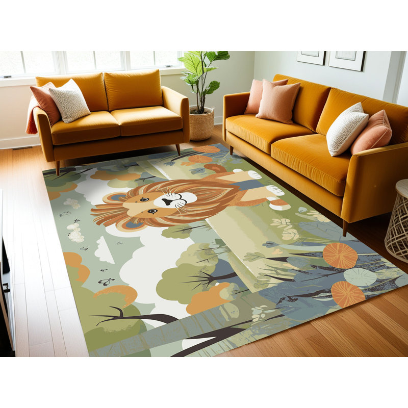 Tapis pour enfants 6 animaux Ginza, Rectangulaire 2 pi x 3 pi
