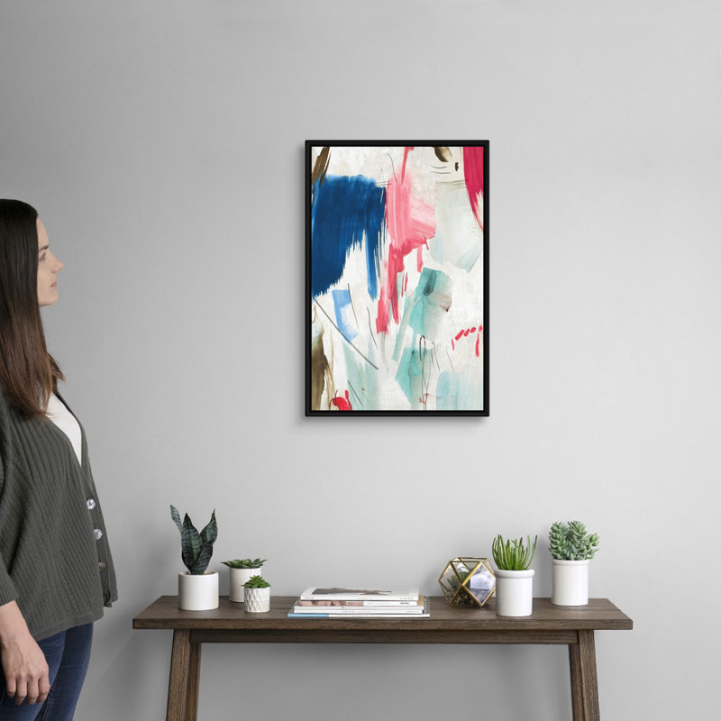 Reproduction d’art sur toile, "vitalisation I" par PI studio, Cadre flottant noir, H 26 po x l 18 po x P 1,75 po
