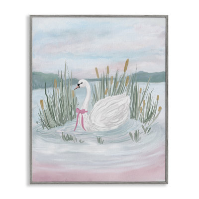 Swan Serenade on Lake Framed Giclee, design by Adreane Fippinger