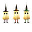 Ensemble de 3 fantômes lumineux suspendus de 23,6 po avec un chapeau de sorcière, décorations d'Halloween fantômes, décorations d'Halloween à suspendre pour la véranda