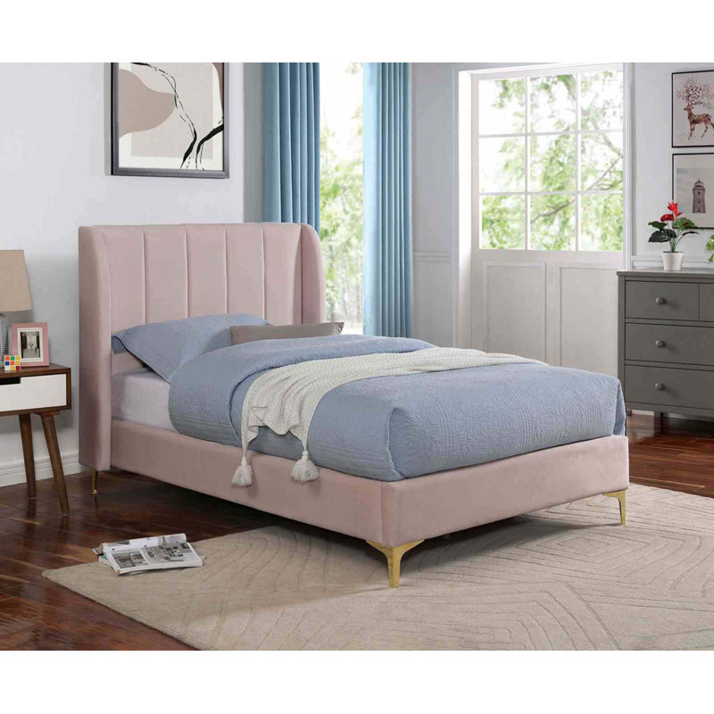 Lit simple contemporain rose clair, Lit simple