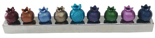 Menora grenades, Orange / Vert