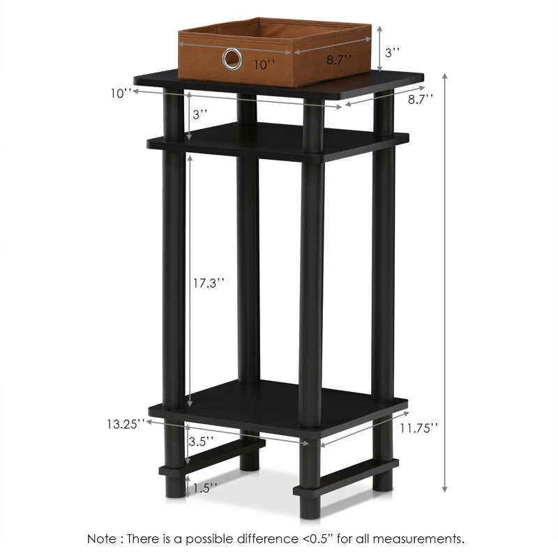 Chrisley Side Table with Fabric Bin Drawer, Set of 1, Espresso