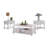 Groce 3 Piece White Finish Wood Storage Occasional Table Set, Coffee Table & 2 End Tables-1405774550