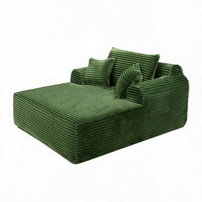 Canapé-lit surdimensionné en velours côtelé - Chaise longue ergonomique profonde - Aucun assemblage requis - Capacité de 500 lb - Idéal pour le salon et la chambre à coucher