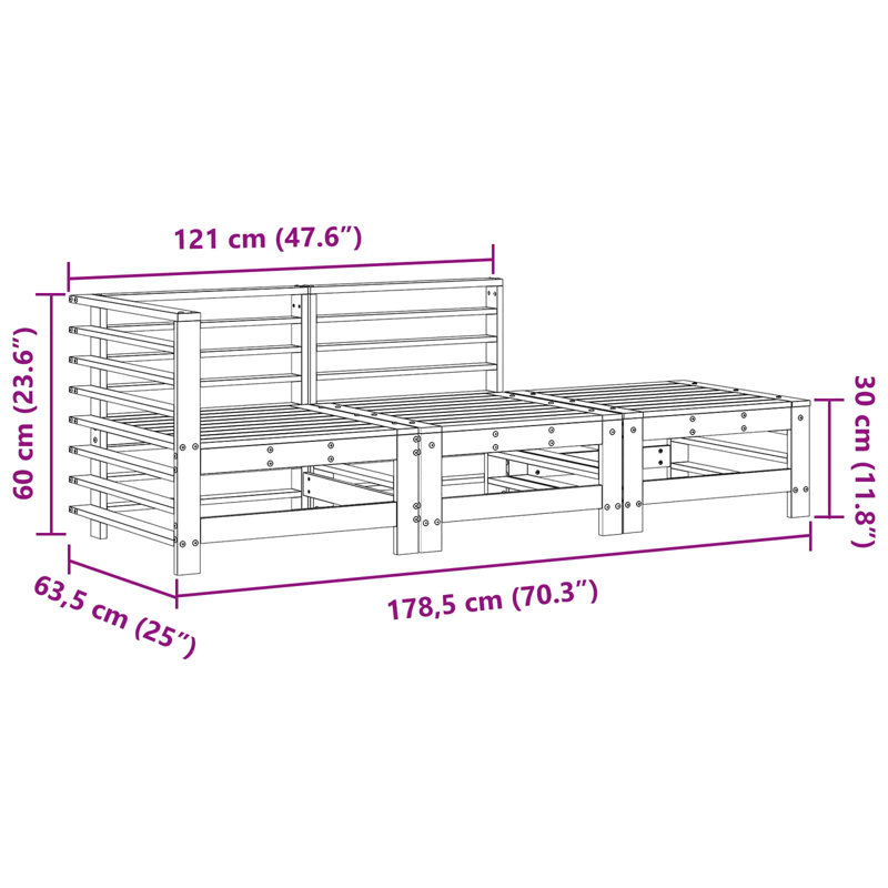178.5cm Wide Patio Sofa